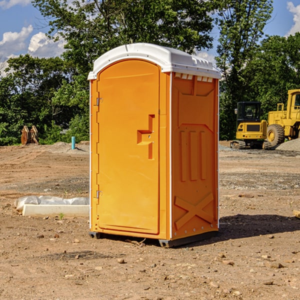 how often are the portable restrooms cleaned and serviced during a rental period in Blue Ash